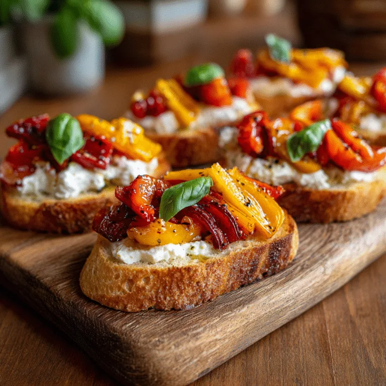 Italian Roasted Pepper Crostini