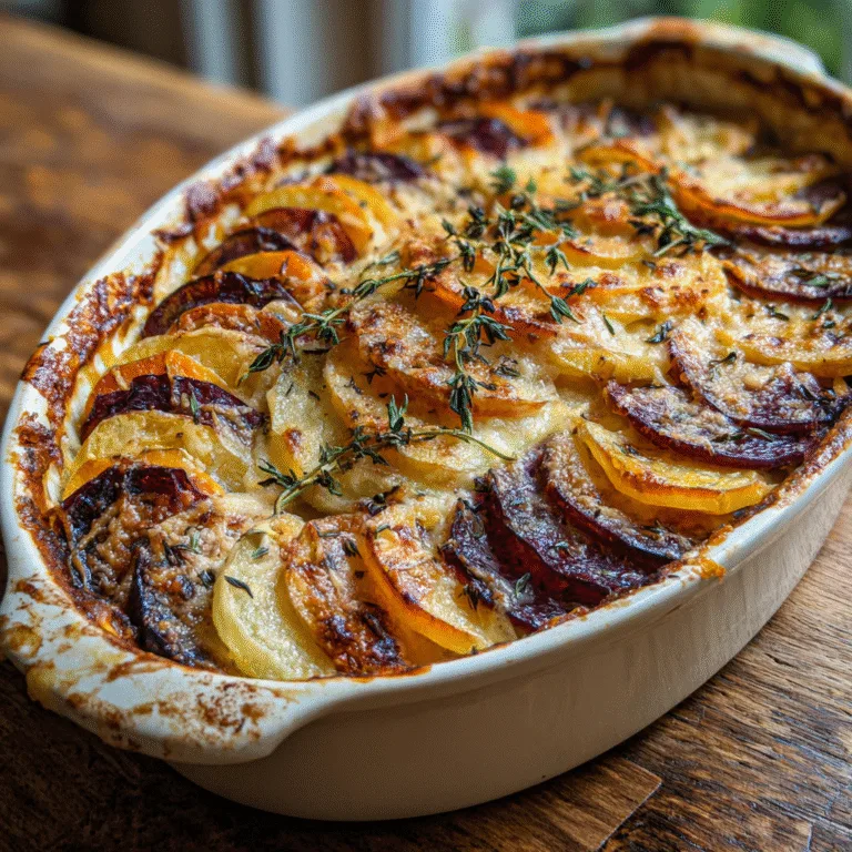 Cheesy Root Vegetable Gratin