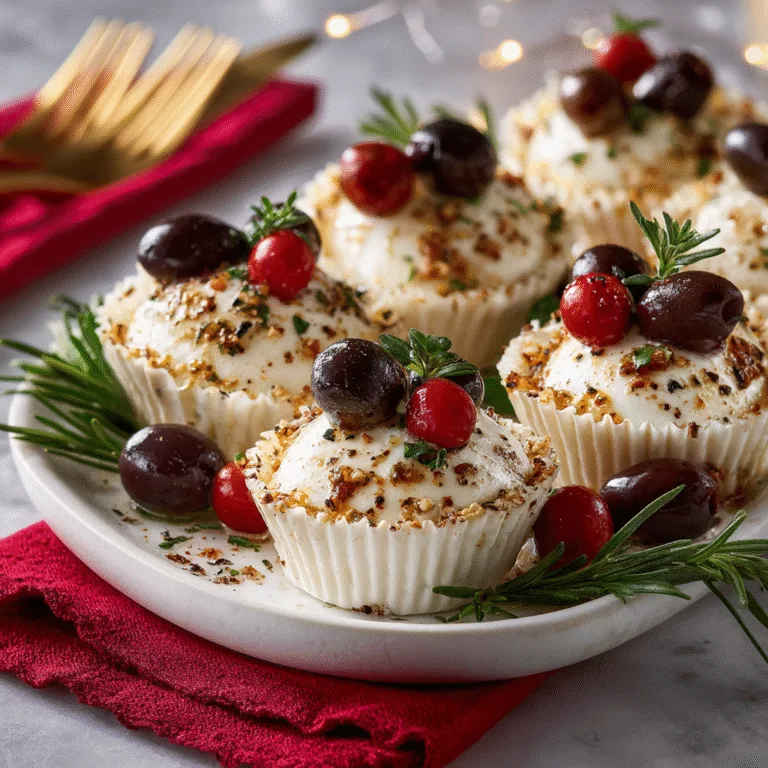 Marinated Mozzarella & Olive Holiday Cups