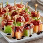 Prosciutto-Wrapped Melon Holiday Bites