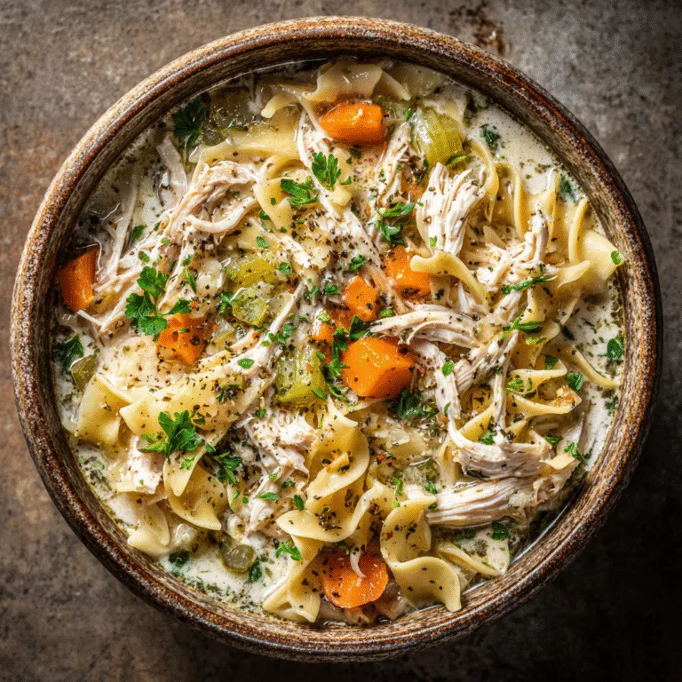 Slow Cooker Creamy Chicken Noodle Soup