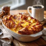 Overnight Croissant Breakfast Casserole
