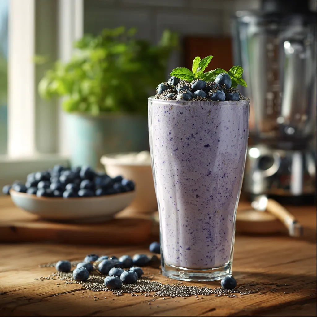 Blueberry Cottage Cheese Smoothie