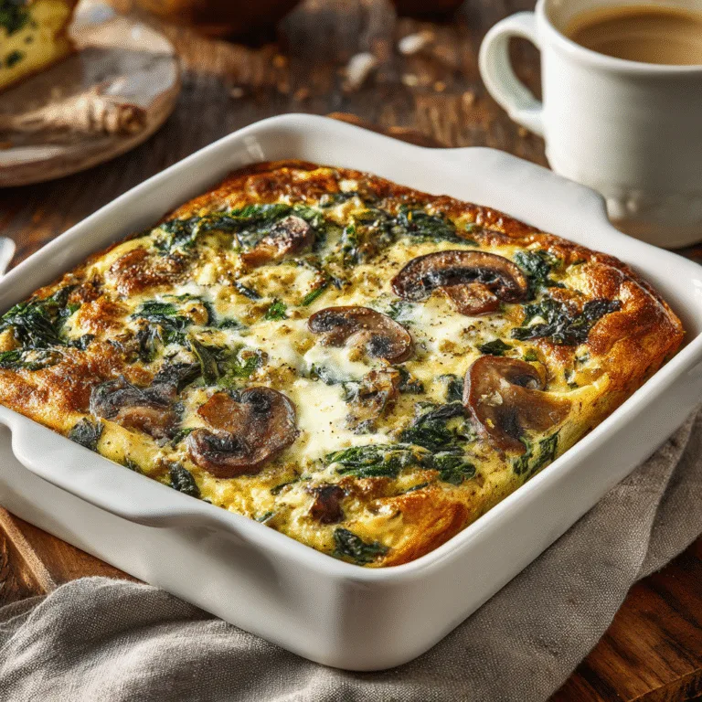 Spinach & Mushroom Egg Casserole