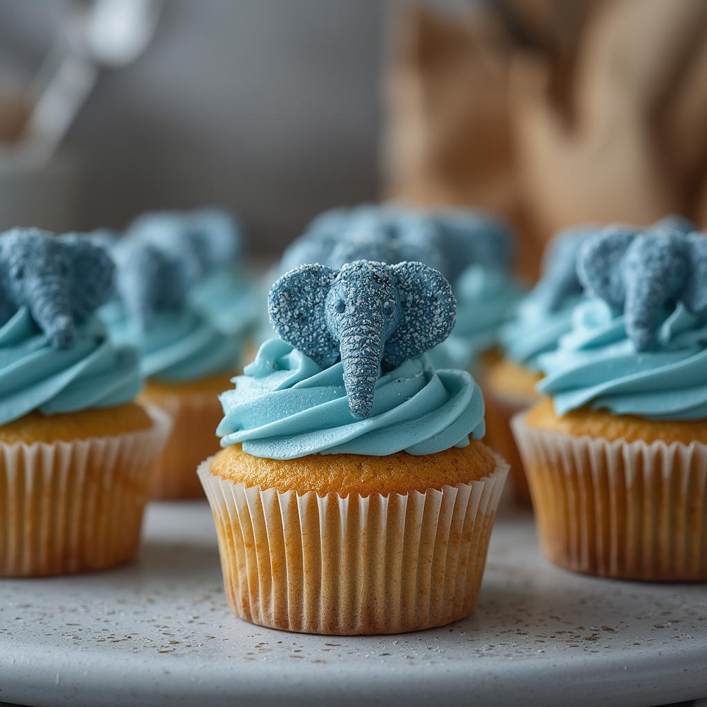 Blue Elephant Cupcakes