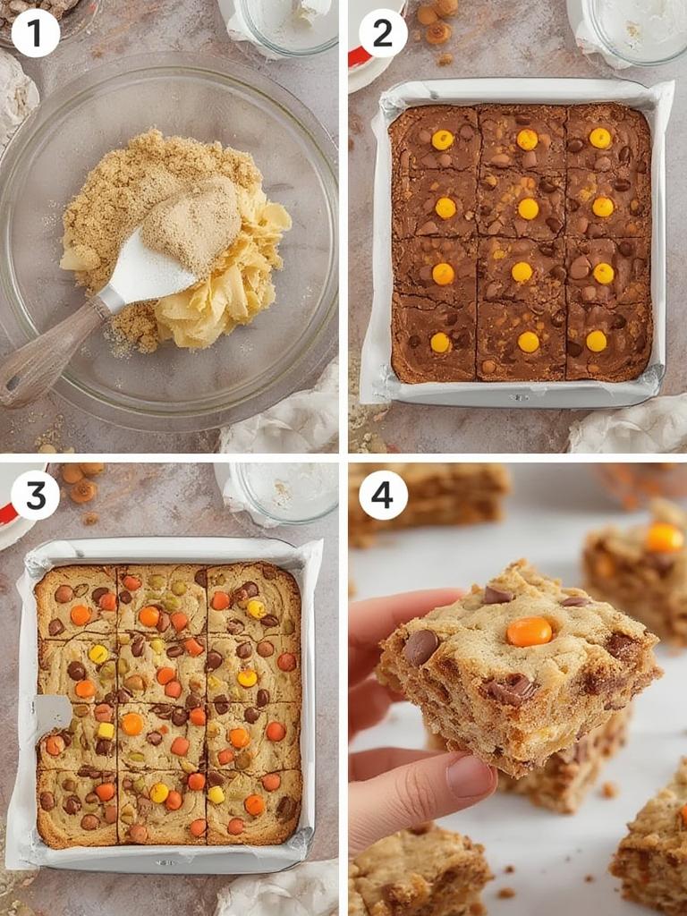 Irresistible Reeses Pieces Cookie Bars 2