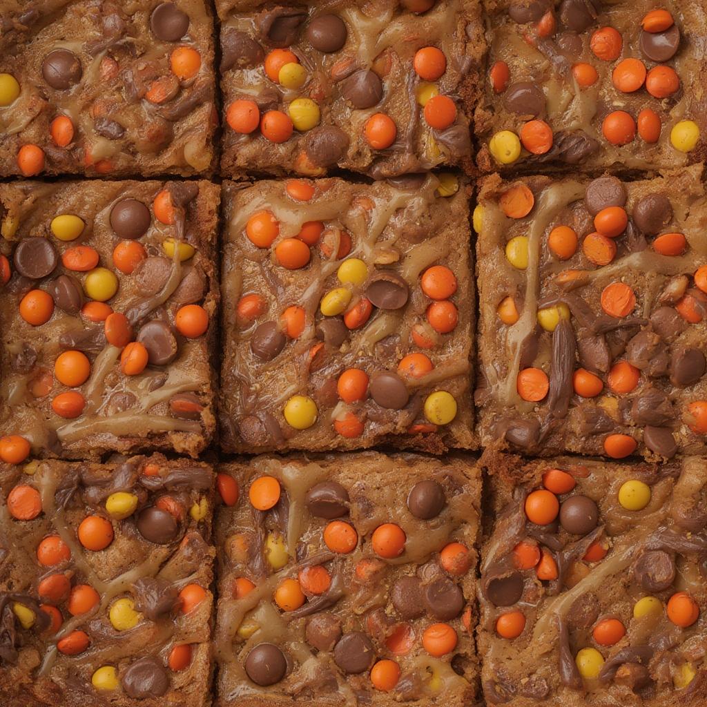 Reese’s Pieces Peanut Butter Blondies : Irresistibly Gooey & Heavenly! 4 Reeses Pieces Peanut Butter Blondies