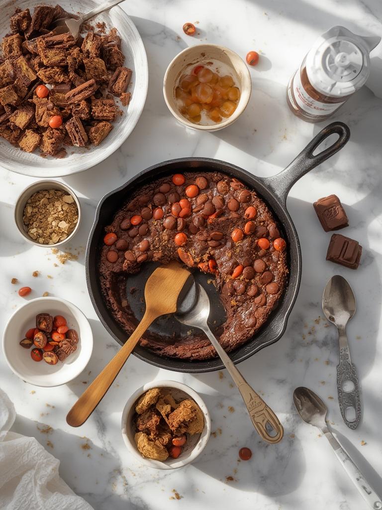 Reeses Skillet Brownie Dessert : Decadent, Easy & Irresistible! 2 Reeses Skillet Brownie Dessert 4