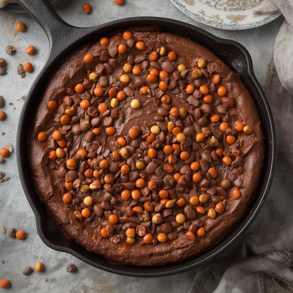 Reeses Skillet Brownie Dessert