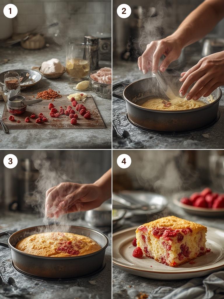 Rosewater Raspberry Sponge Cake - A Heavenly Floral Dessert Bliss! 3 Assembling Rosewater Raspberry Sponge Cake