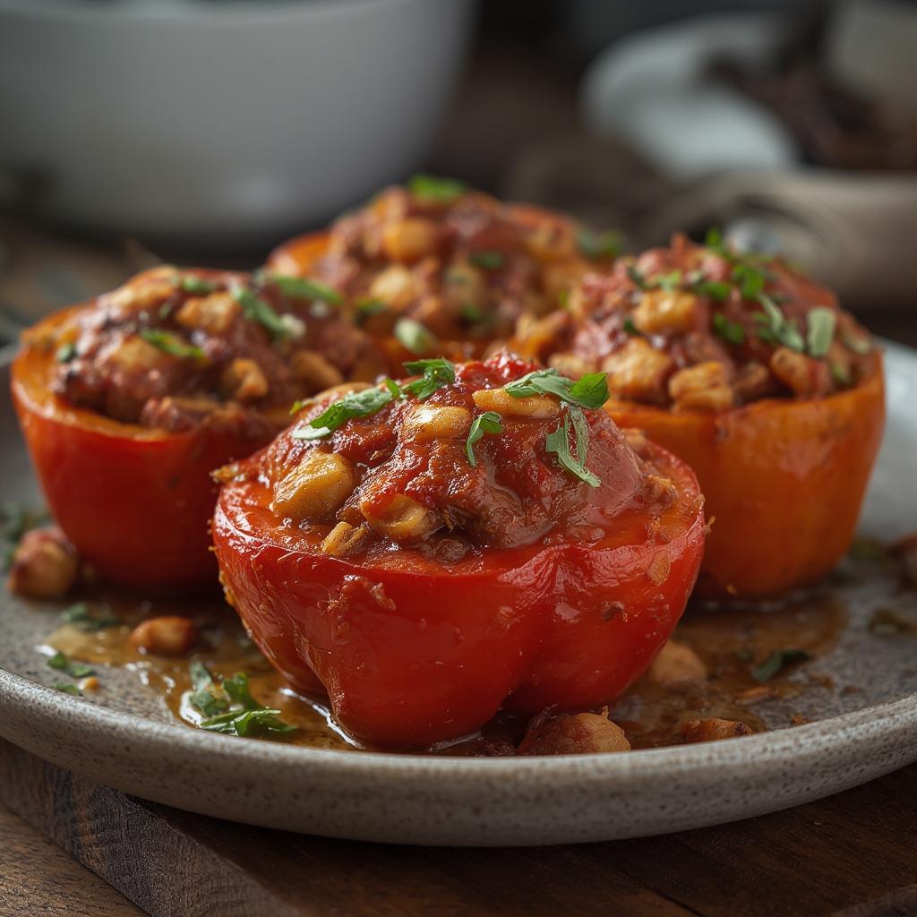 Smoked Sausage Stuffed Peppers