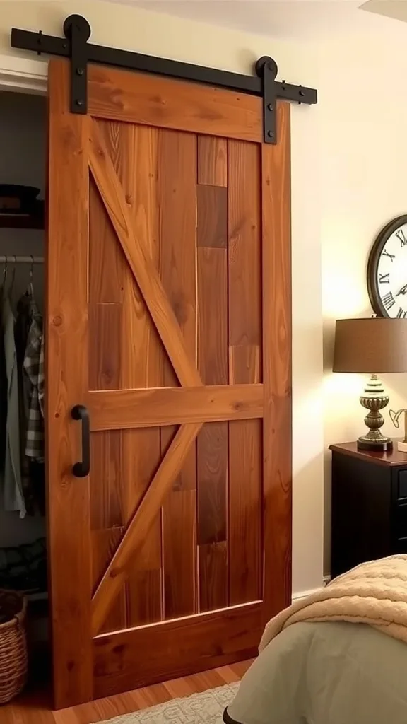 Stylish sliding barn door in a modern interior setting.