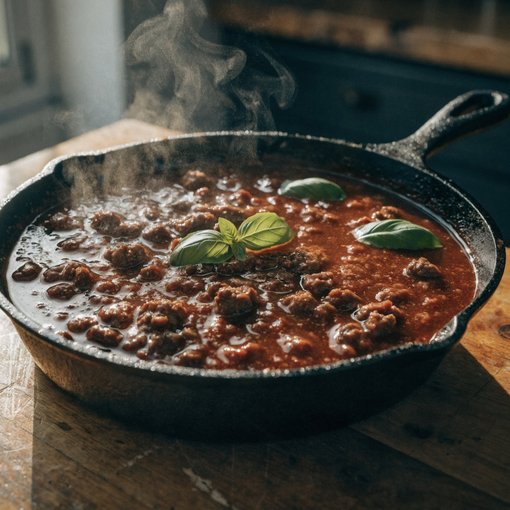 Hackfleisch-Tomatensauce in 10 Minuten – So gelingt sie perfekt (ohne stundenlang zu köcheln)