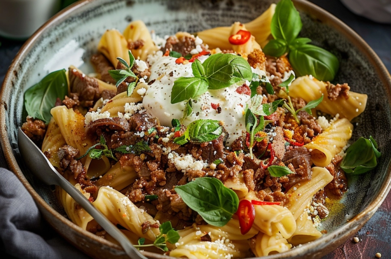 Türkische Pasta mit Joghurt, Hackfleisch & Chiliöl – Ein Geschmackserlebnis wie im Basar