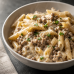 Protein Pasta mit Hackfleisch und Skyr Sauce (für 2 Portionen)