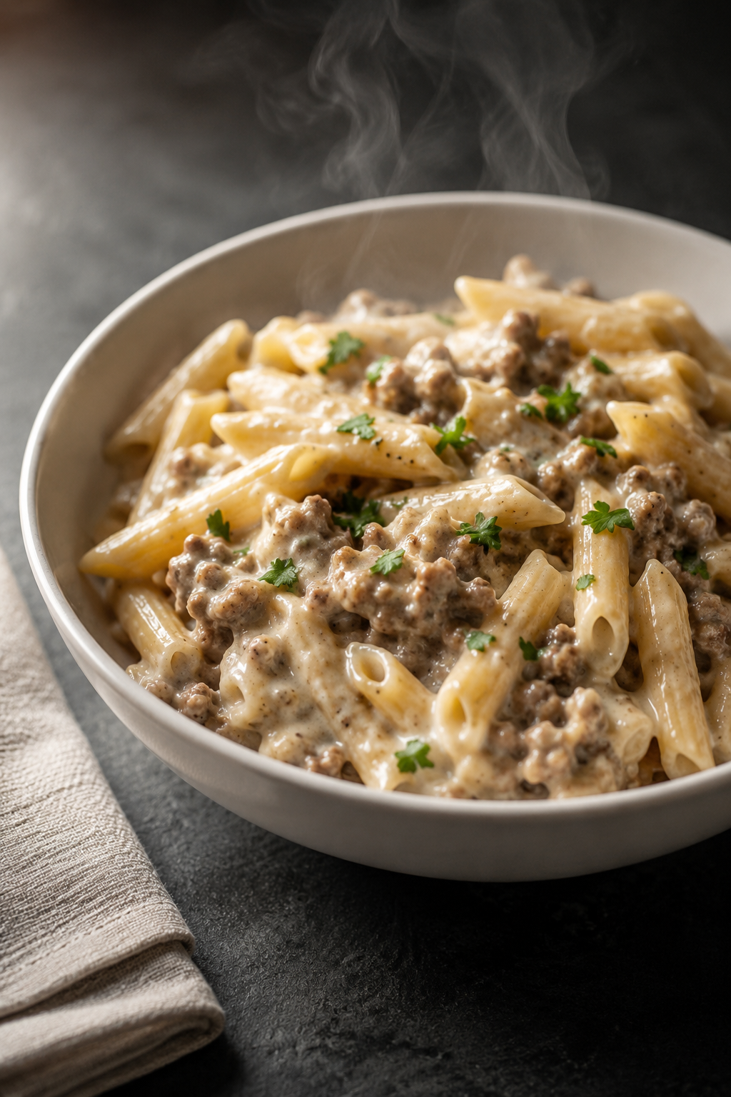 Protein Pasta mit Hackfleisch und Skyr Sauce (für 2 Portionen)