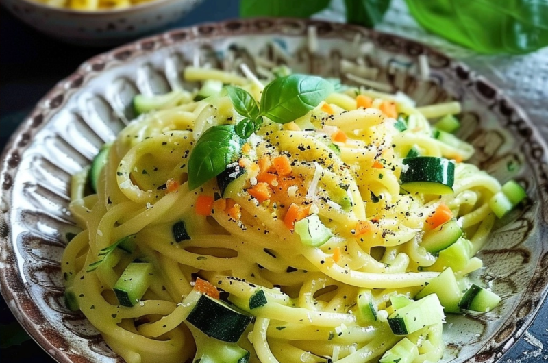 Pasta mit Zucchini-Käsesauce – Einfach, cremig und verdammt lecker!