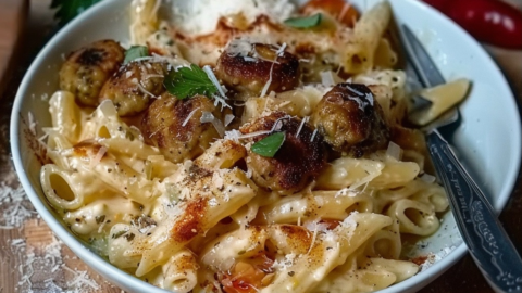Angeschärfte Pasta mit Hackspießchen – schnell, einfach & unglaublich lecker!