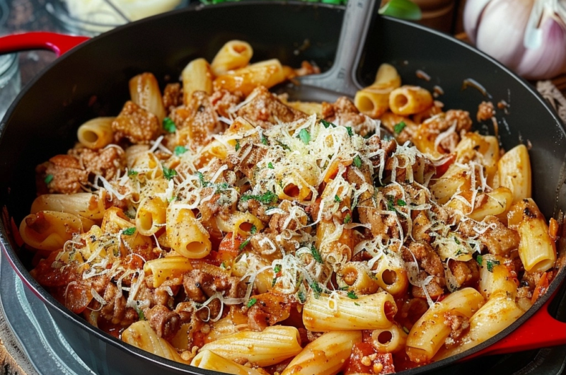 One Pot Pasta mit Hackfleisch und Käse – Schnelles Familienessen in 25 Minuten