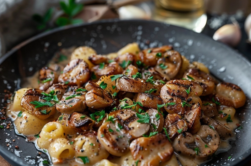 Cremige Nudel-Hackfleisch-Pfanne mit Pilzen Rezept