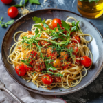 Spaghetti mit Hackbällchen in Tomatensoße: Das perfekte Rezept mit Rucola und Sonnenblumenkernen
