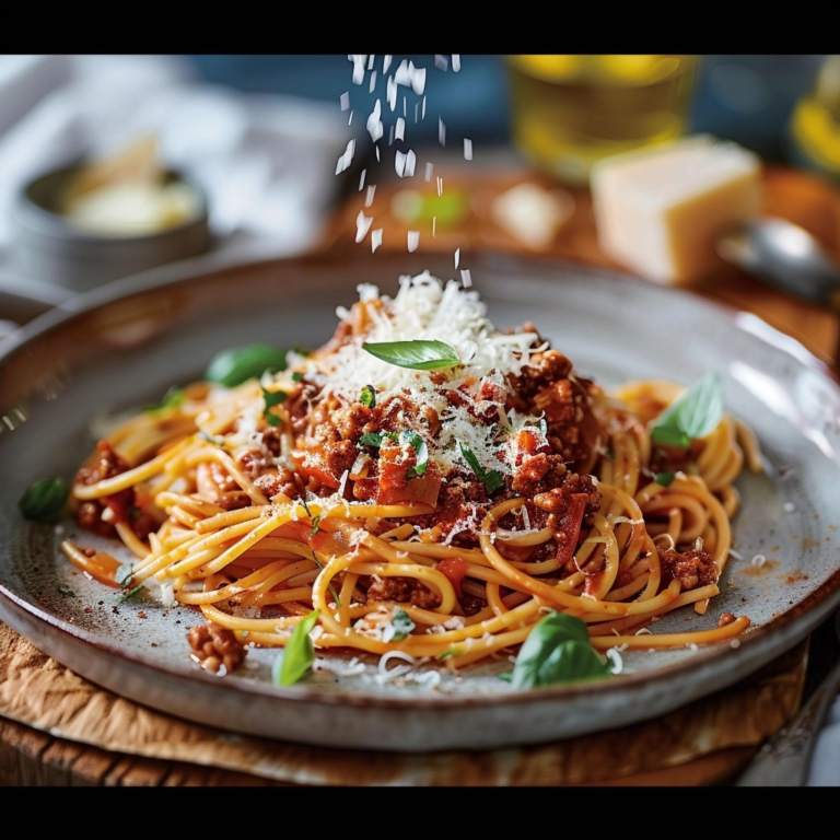 Schnelle Bolognese mit Spaghetti und Parmesan - Das perfekte Feierabend-Rezept