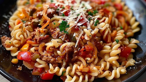 Nudelpfanne mit Hackfleisch, Paprika und Tomaten: Das perfekte Feierabend-Gericht