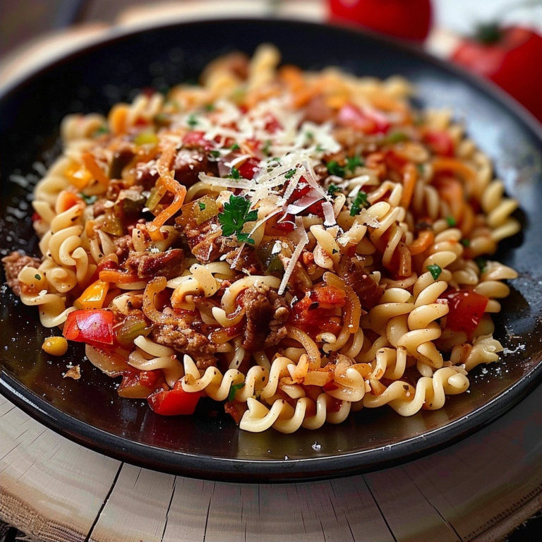 Nudelpfanne mit Hackfleisch, Paprika und Tomaten: Das perfekte Feierabend-Gericht