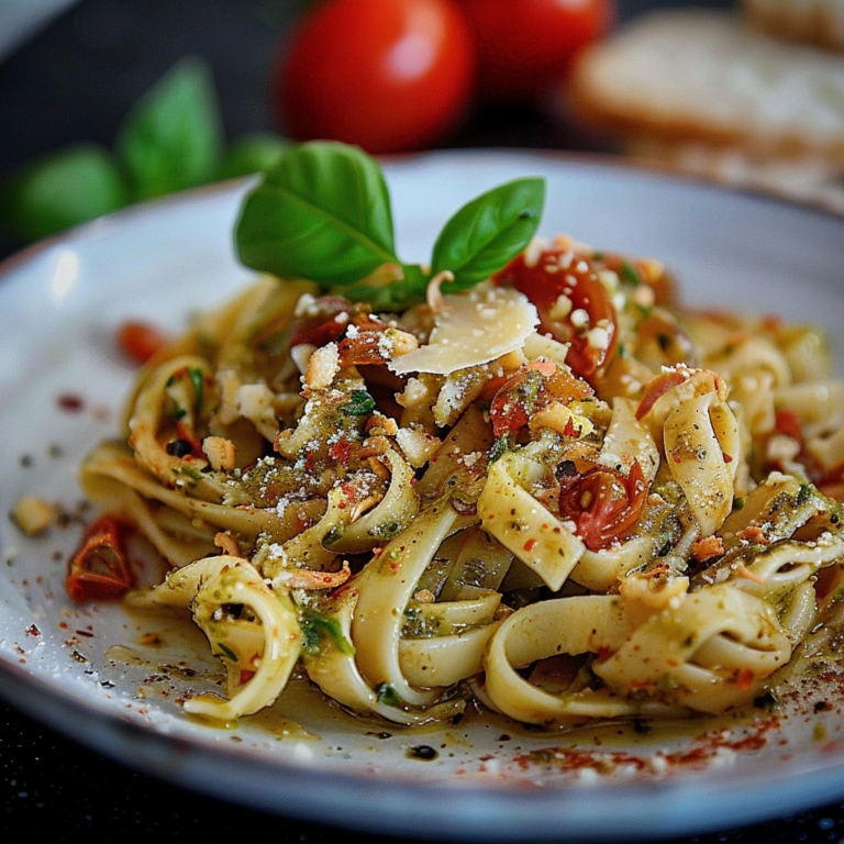 Pasta mit Pesto Rosso und Schafskäse – Ein Mediterran-Genuss aus der Schneckle1209-Küche