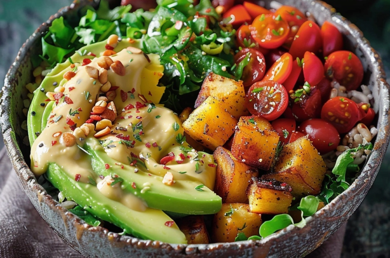 Bohnen-Avocado-Bowl mit Röstkartoffeln: Die perfekte gesunde Mahlzeit