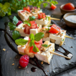Melone-Feta Spieße | Ein köstliches Fingerfood mit mediterranem Flair