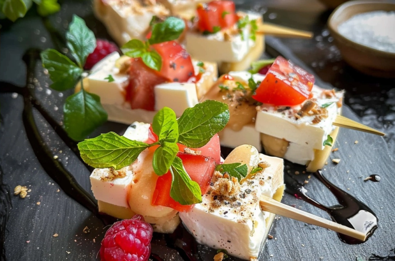 Melone-Feta Spieße | Ein köstliches Fingerfood mit mediterranem Flair