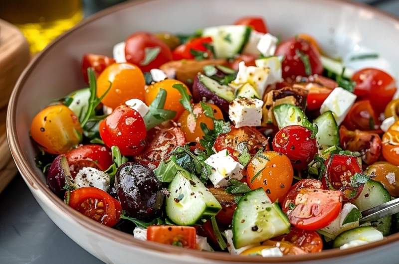 Einfaches Rezept für mediterranen Grill Salat