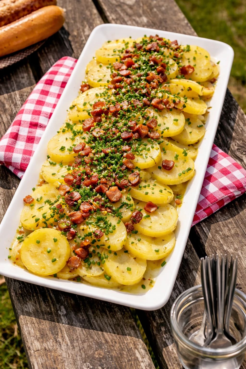 Klassischer Kartoffelsalat ohne Mayo mit Speck