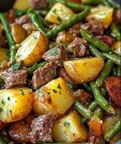 Zubereitung von Carne con Papas und Ejotes in der Airfryer