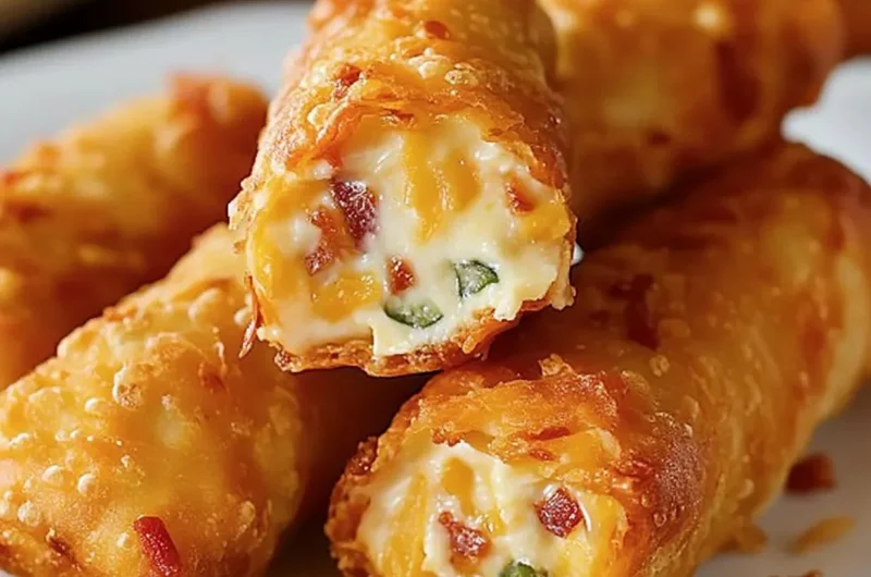 Mini Jalapeño-Popper-Eierrollen mit frischen Jalapeños und cremigem Käse