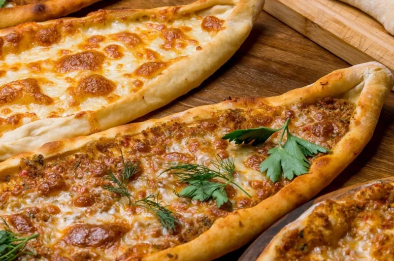 Leckere Pide mit Hackfleisch als idealer Party-Snack