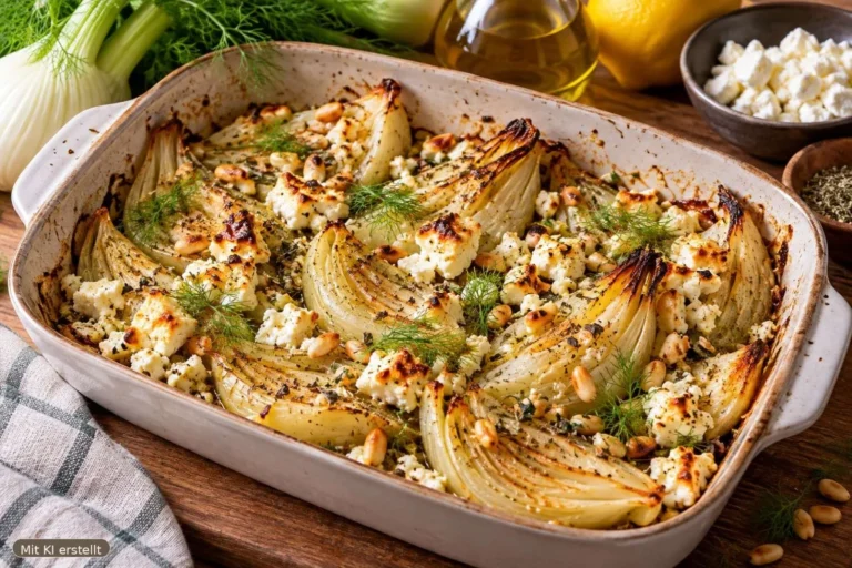 Fenchel aus dem Ofen mit Feta - leckeres Rezept für eine gesunde Beilage
