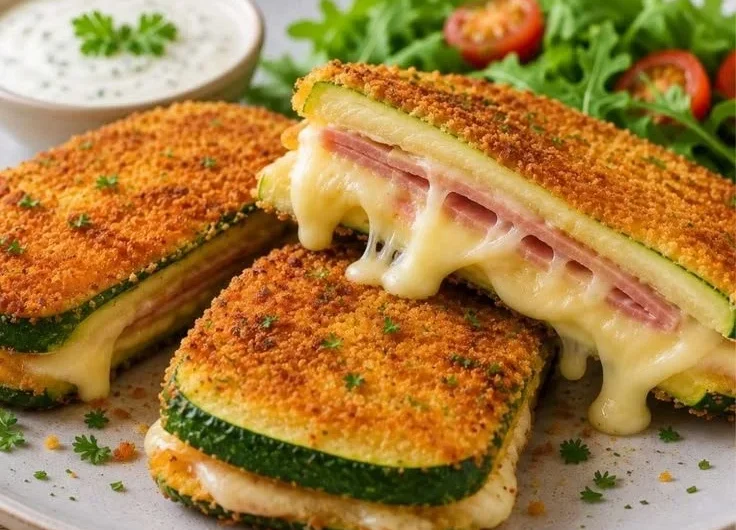Überbackene Zucchini aus dem Ofen mit Käse überbacken