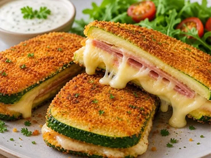 Überbackene Zucchini aus dem Ofen mit Käse überbacken