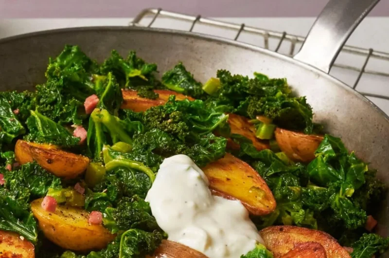 Würzige Grünkohlpfanne mit aromatischen Gewürzen und frischem Gemüse