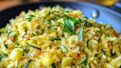 Leckere Zucchini-Reis-Pfanne als gesunde Mahlzeit