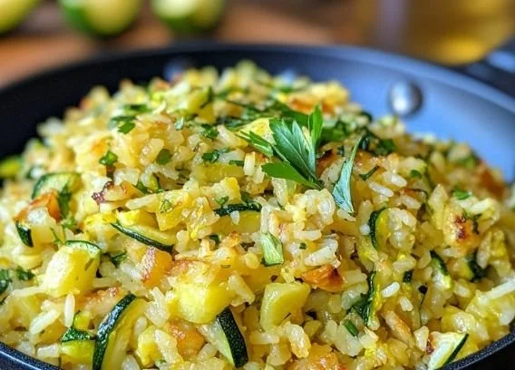 Leckere Zucchini-Reis-Pfanne als gesunde Mahlzeit