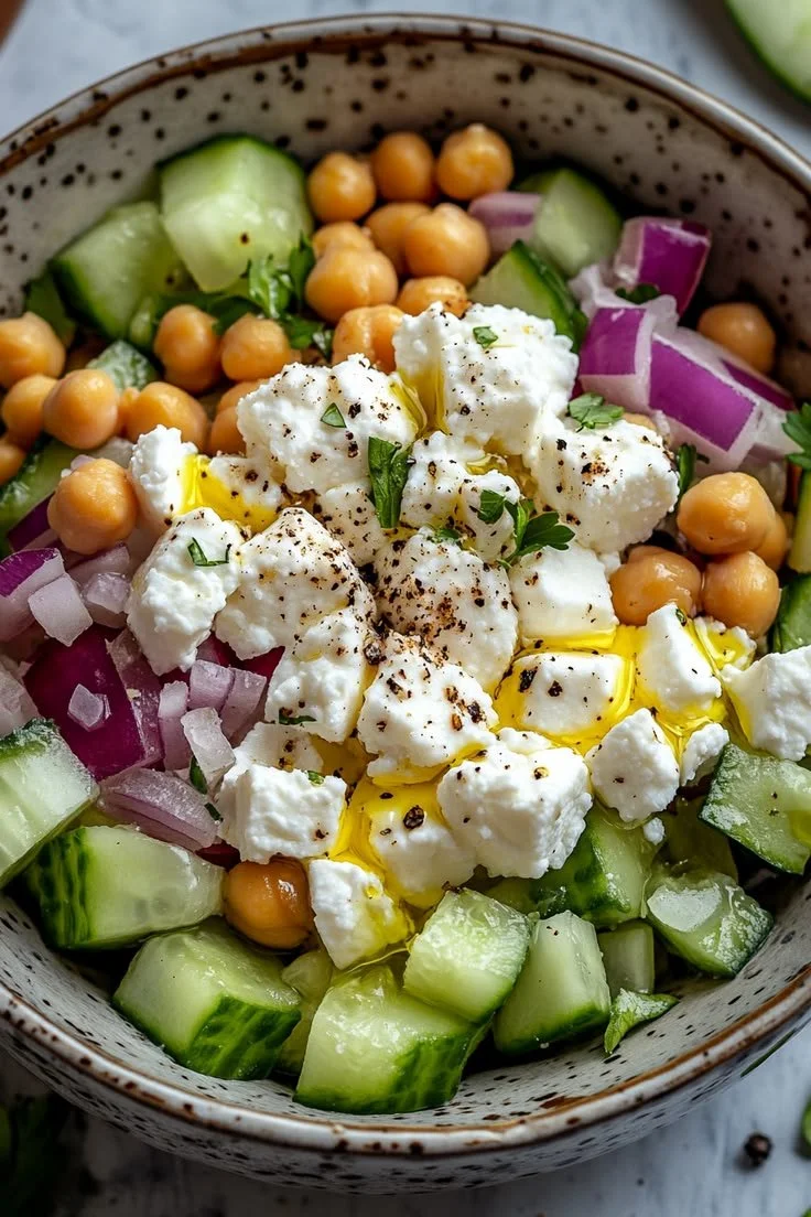 Käse-Salat mit Hüttenkäse