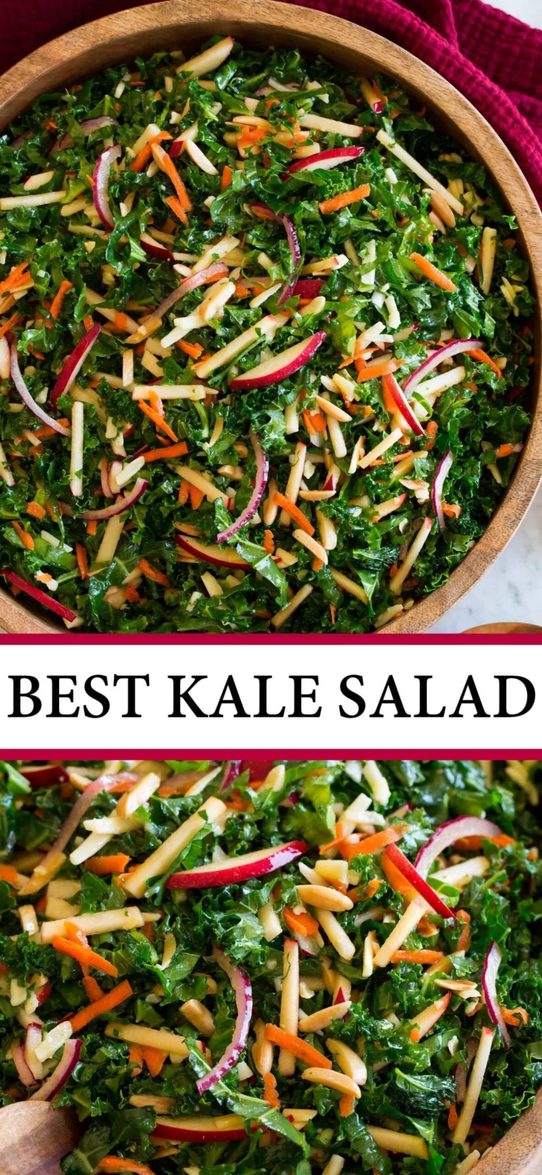 Schüssel mit grünem Grünkohlsalat, frisch zubereitet mit Dressing