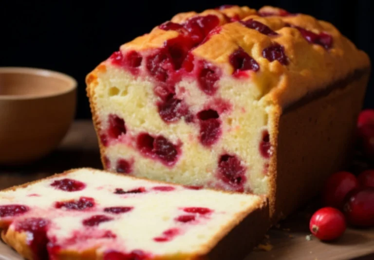 Frisch gebackenes Cranberry-Brot mit saftigen Preiselbeeren.