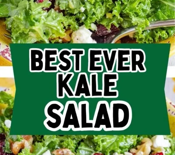 Leckerer Grünkohl-Salat mit frischen Zutaten und Dressing