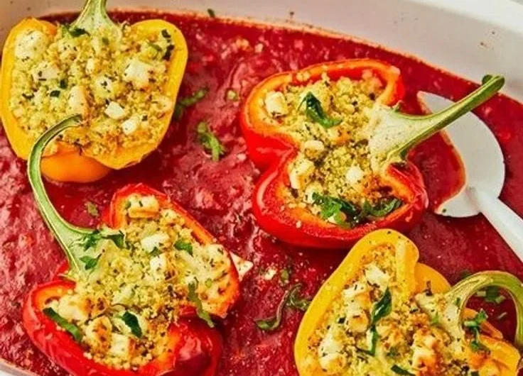 Gefüllte Paprika mit Couscous, eine gesunde und schmackhafte Mahlzeit.