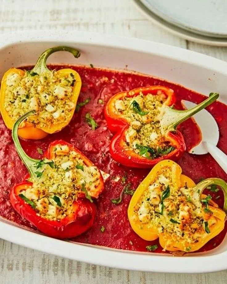 Gefüllte Paprika mit Couscous, eine gesunde und schmackhafte Mahlzeit.