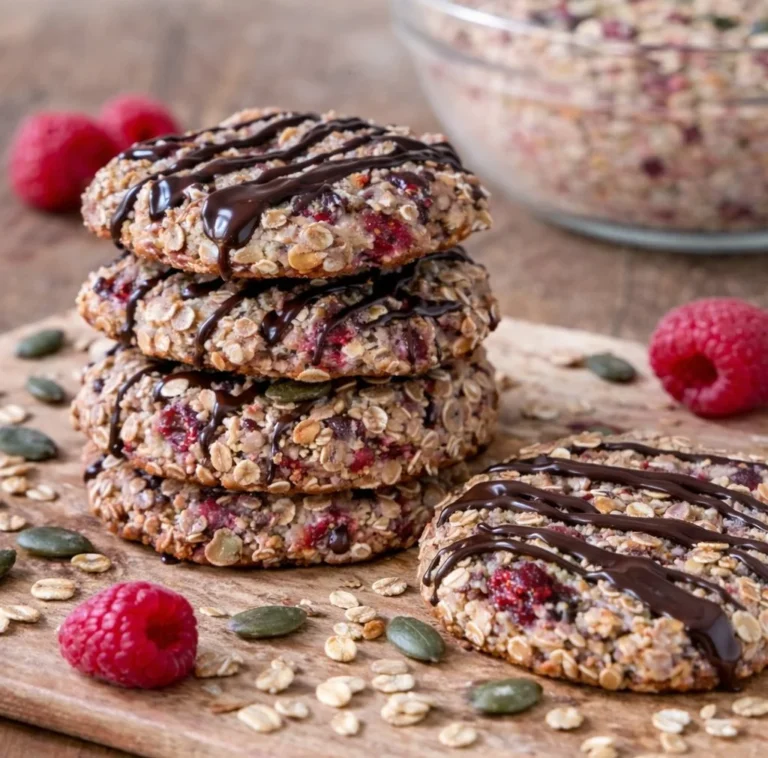 Gesunde Brotdosen-Kekse ohne Zucker auf einem Holzuntergrund